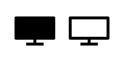 Desktop and monitor icon set for computer, IT, and tech applications