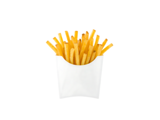 French fries, clean white background, even studio lighting,fried,salty,fast
