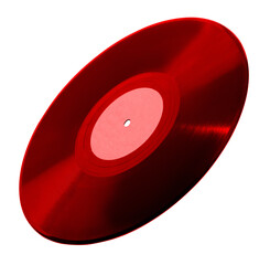 One color vinyl record on white background