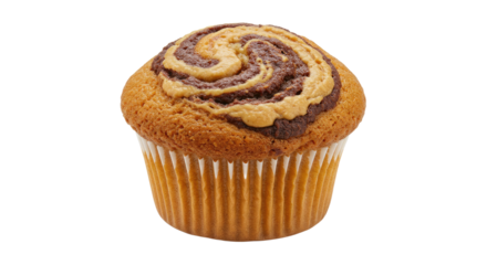 Swirled Chocolate and Caramel Muffin in Paper Liner