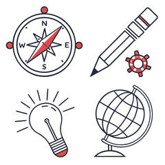 Flat Design Agency Icon Collection