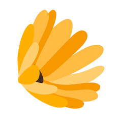 Fototapeta premium Yellow Flower Isolated on White Illustration 