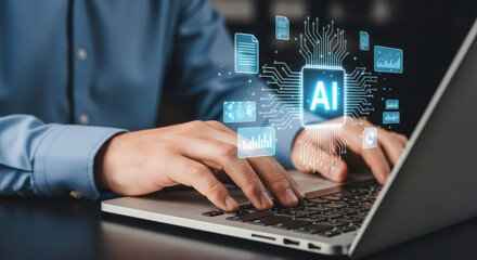 Holographic AI reports and documents  | AI generating reports and documents | Holographic Generative icon 