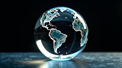 Fractured glass world globe concept