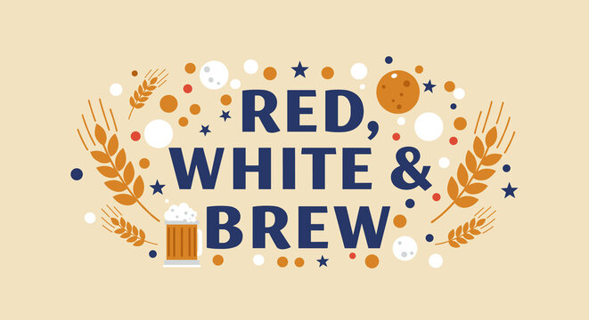 Event Posters for Beer Festivals and Craft Brew Tasting Events - Red White and Brew Theme