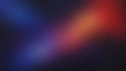 Obraz premium Red, Blue, and Amber soft abstract background with faded noise texture and grain details, modern minimalist design ideal for digital presentations and UI layout scenes.