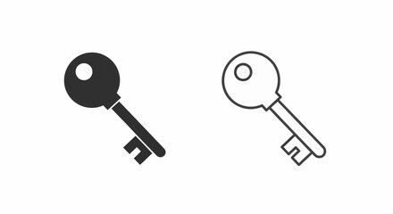 This high-quality vector graphic features two key icons: a solid black silhouette and a dark gray outline, all with fine detail.