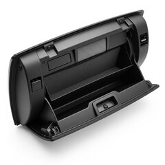 empty black car glove box interior isolated