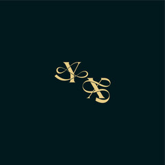 YX letter elegant and curvy style monogram wedding logo initial bold concept design