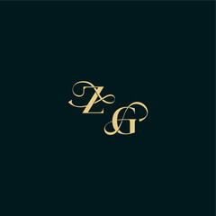 ZG letter elegant and curvy style monogram wedding logo initial bold concept design