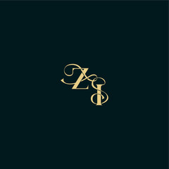 ZI letter elegant and curvy style monogram wedding logo initial bold concept design