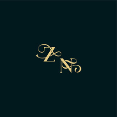 ZN letter elegant and curvy style monogram wedding logo initial bold concept design