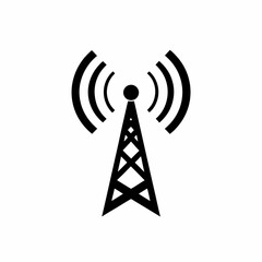 Podcast Broadcast Icon Tower Icon with Sound Waves