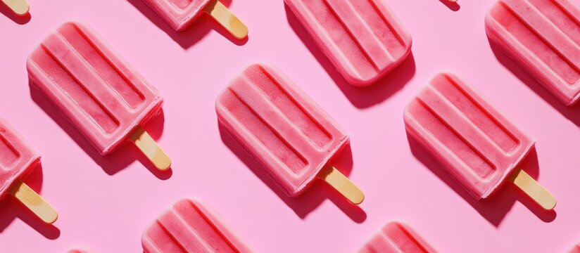 Pink popsicle pattern on a pink background
