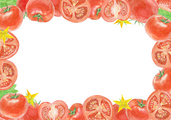 水彩絵の具で描いたトマト背景