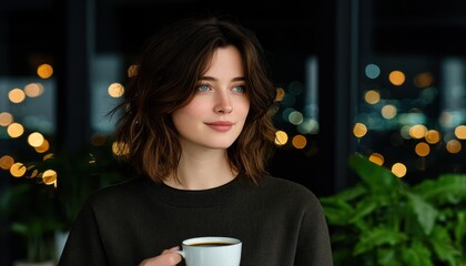 Young woman holding coffee