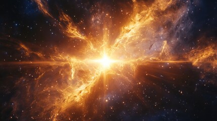 Cosmic Explosion Nebula, Fiery Stellar Birth or Death in the Vast Expanse of Space