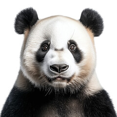 Fototapeta premium Portrait of a giant panda bear isolated on transparent background.