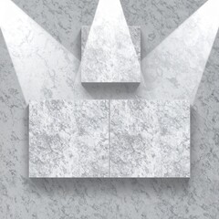 Grey Textured Cubes Under Spotlights on Concrete Background