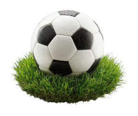 Fototapeta premium Soccer ball action on grass outdoor sports environment fun and playfulness cut out png