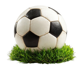 Obraz premium Exciting soccer ball action on lush grass field outdoor sports cut out png