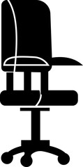 Stylish office chair icon featuring ergonomic designs in black and outline stroke aesthetics perfect for representing comfortable seating for working at a desk. Piece of furniture for living room,