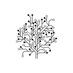 A digital tree with circuit branches symbolizes technology and connectivity
