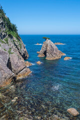 春の浦富海岸の風景 鳥取県 浦富海岸