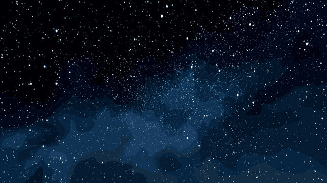 Starry night sky background with scattered stars and deep blue hues  