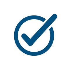 Simple blue checkmark icon within a circular outline  