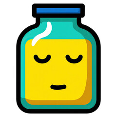 Frequent urination by fluid retention concept. A serene jar with a peaceful expression symbolizing calmness.