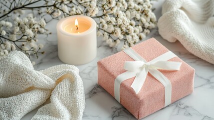 Luxury-looking gift set prepared for Nursesâ€™ Day event, styled for product photographers--useful for event planners
