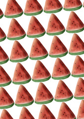 Watermelon Slice Pattern - Cute Summer Fruit Background for Print and Digital Use