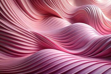 Fototapeta premium Abstract Pink Wave Pattern Elegant Curving Lines and Soft Hues for Design Inspiration