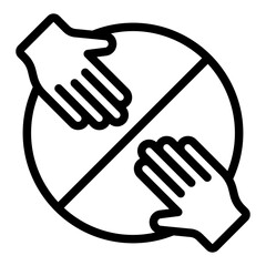 circle hand outline icon for permaculture ethic of sharing