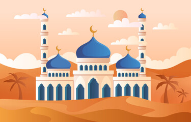Mosque Islamic Vector Illustration Design Template