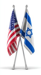 flag usa iran israel on white background 
