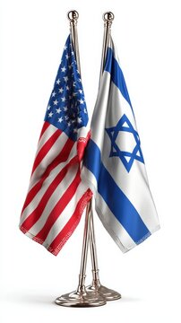 flag usa iran israel on white background 