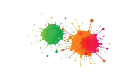 A vibrant, abstract, colorful splatter background with a white background. Multicolor splatter design. Colorful Paint Splashes. 