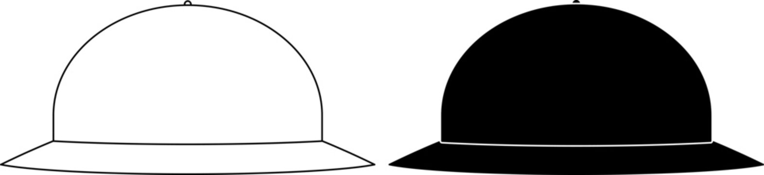 outline silhouette Brodie helmet icon set