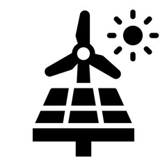 solar wind glyph icon for renewable permaculture power