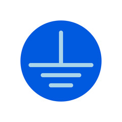 grounding symbol simple flat icon illustration