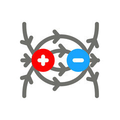 electromagnetism simple flat icon illustration