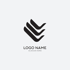 MODERN AND SIMPLE V LOGO DESIGN TEMPLATE ELEMENTS