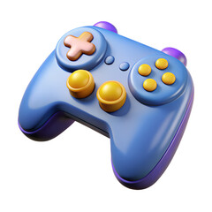 3d gaming controller illustration colorful joystick for console gamepad entertainment player input device technology. 3d rendering isolated transparent background. 