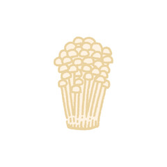 えのきのかわいい手描きイラスト素材