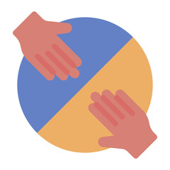 circle hand flat icon for permaculture ethic of sharing