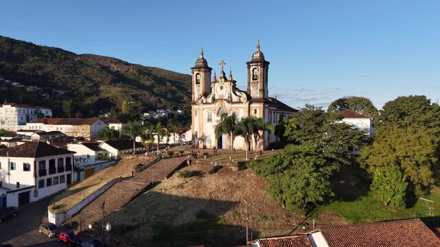 Church of Nossa Senhora do Carmo - Ouro Preto, Minas Gerais, Brazil - historic city founded in the 18th century during the Gold Cycle with houses of Portuguese colonial architecture and baroque chu