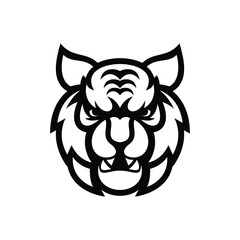 Head Tiger Line Design Color Black