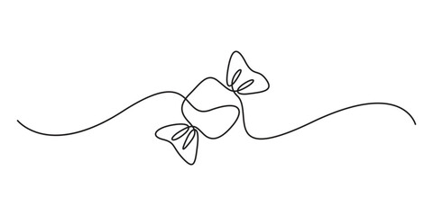 Fototapeta premium Continuous single line drawing of Candy. One line drawing illustration of Sweet candy caramel or chocolate. Sweet and dessert themes concept vector illustration